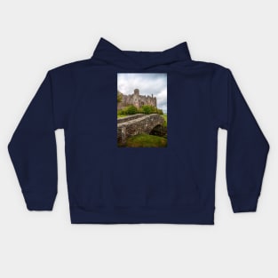 Laugharne Castle And Bridge, Carmarthenshire, Wales Kids Hoodie